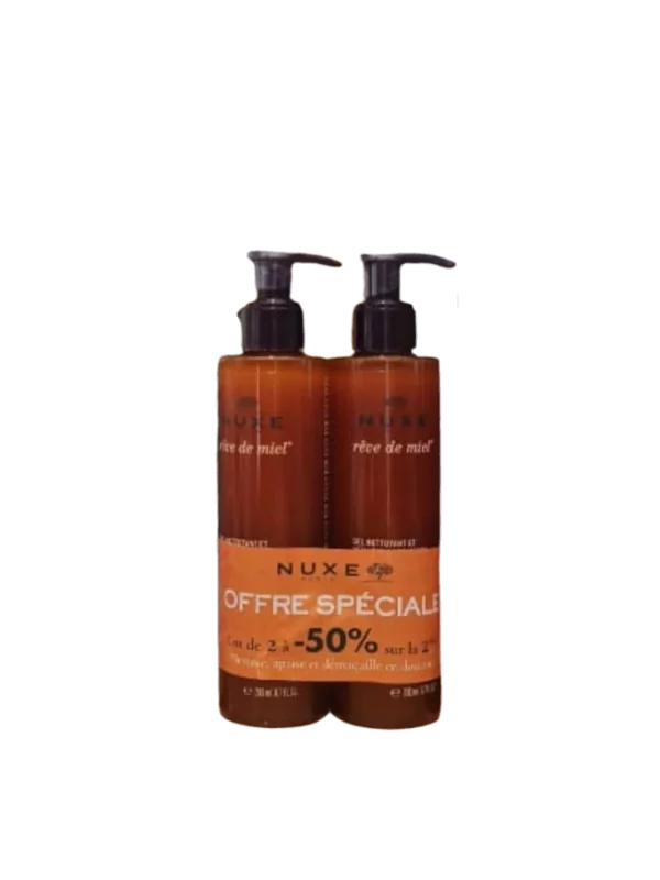 Nuxe Rêve De Miel Gel Nettoyant SURGRAS Visage 200ML LOT DE 2